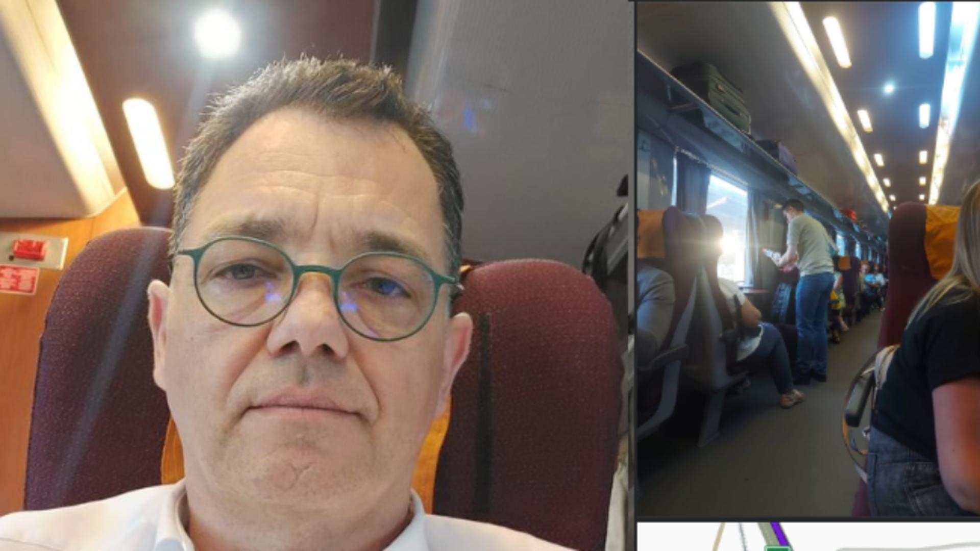 Ministrul Economiei pozează în om de rând. A plecat pe litoral cu trenul, dar s-a făcut că nu vede mizeria din gări – FOTO