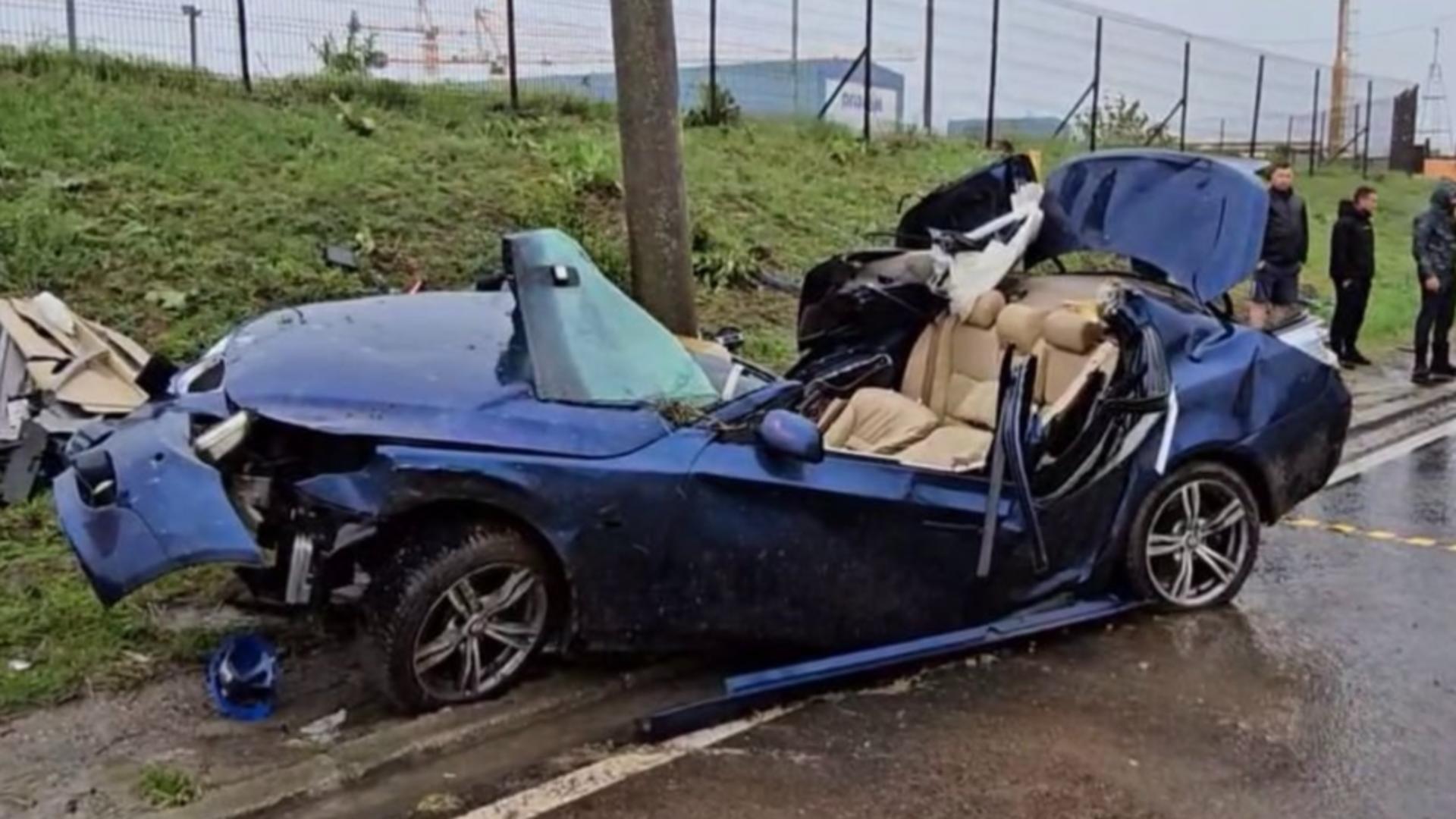 Accident grav lângă Șantierul Damen, de la Mangalia. Șofer de BMW cu mâna amputată, după ce a pierdut controlul mașinii și s-a răsturnat de mai multe ori – VIDEO