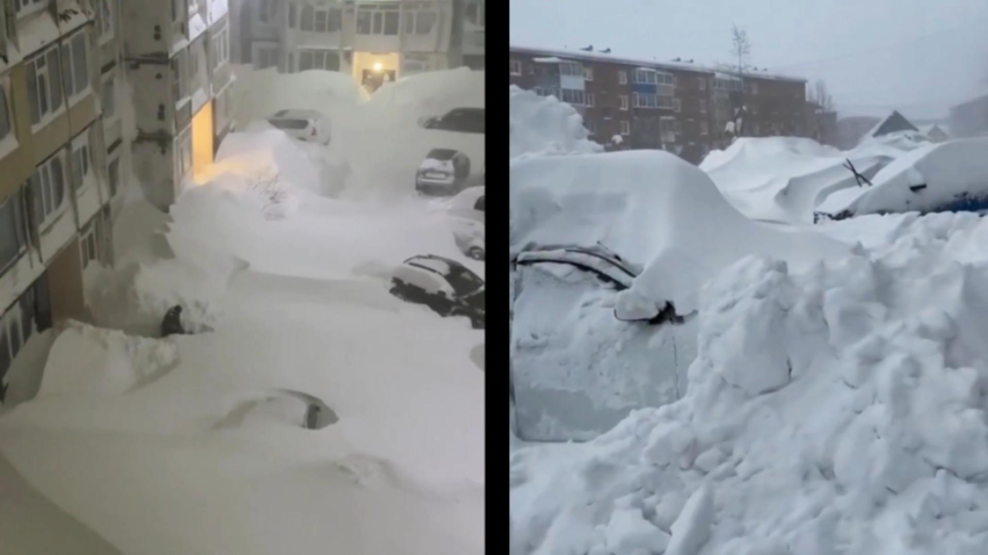 Meteorologii explică imaginile șocante din Siberia, unde zăpada acoperă clădirile. România e prinsă în aceeași masă de aer polar